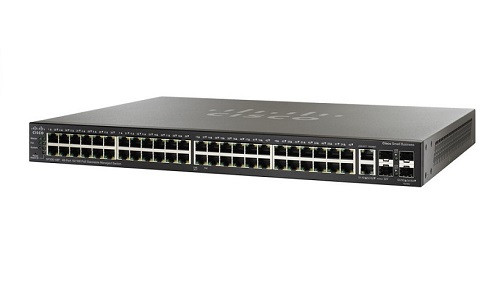 SF500-48MP-K9-NA Cisco SF500-48MP Stackable Managed Switch, 48 10/100 PoE+ and 4 Gigabit Ethernet Ports, 740w PoE (New)