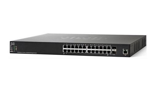 SG350X-24-K9-NA Cisco SG350X-24 Stackable Managed Switch, 24 Gigabit with 2 10Gig/10Gig SFP+ Combo and 2 SFP+ Ports (New)