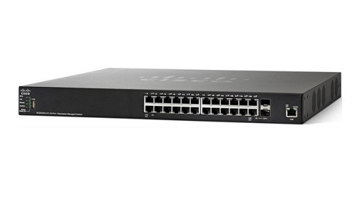 SF550X-24P-K9-NA Cisco SF550X-24P Stackable Managed Switch, 24 10/100 and 4 10Gig Ethernet Ports, 195w PoE (New)