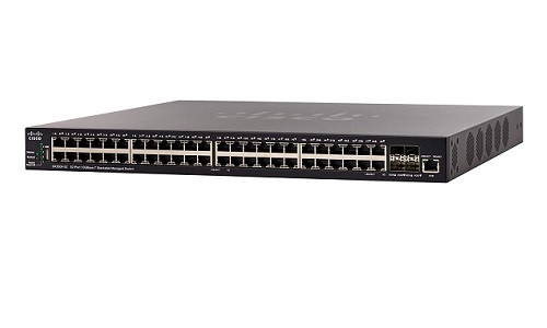 SX350X-52-K9-NA Cisco SX350X-52 Stackable Managed Switch, 48 10GBase-T and 4 10Gig SFP+ Ports (New)