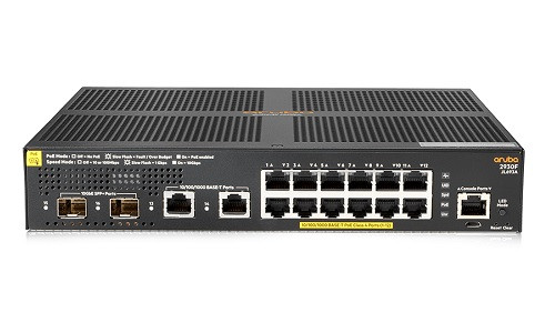 JL693A HP Aruba 2930F 12G PoE+ 2G/2SFP+ Switch (New)