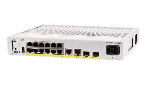 C9200CX-12P-2XGH-E Cisco Catalyst 9200CX Compact Switch 12 Port PoE+, HVDC, Network Essentials (Refurb)