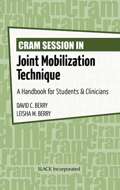 Green cover for Cram Session in Joint Mobilization Techniques with the word cram repeated on the background