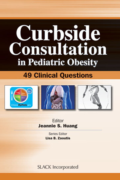 Curbside Consultation in Pediatric Obesity cover with orange background and three images