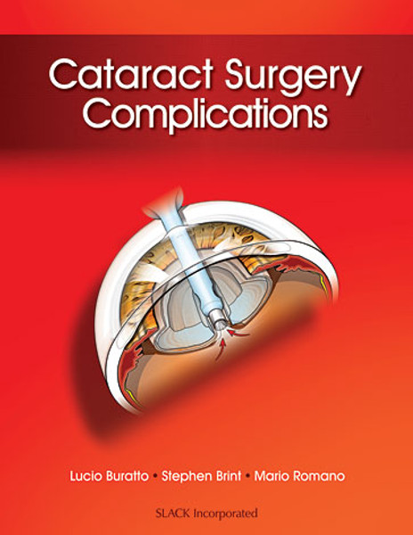 Red and orange cover with cataract image for Cataract Surgery Complications