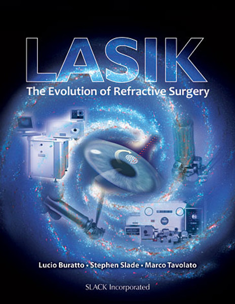 Blue and black cover with space imagery for LASIK: The Evolution of Refractive Surgery