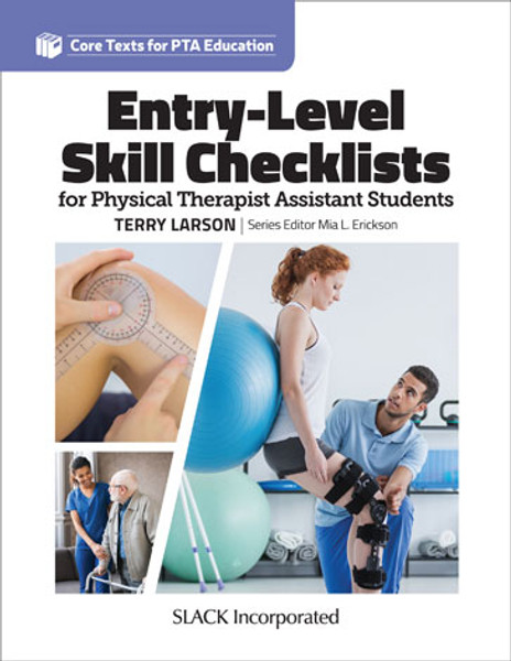 White cover with images of physical therapy-related activities for Entry-Level Skill Checklists for Physical Therapist Assistant Students
