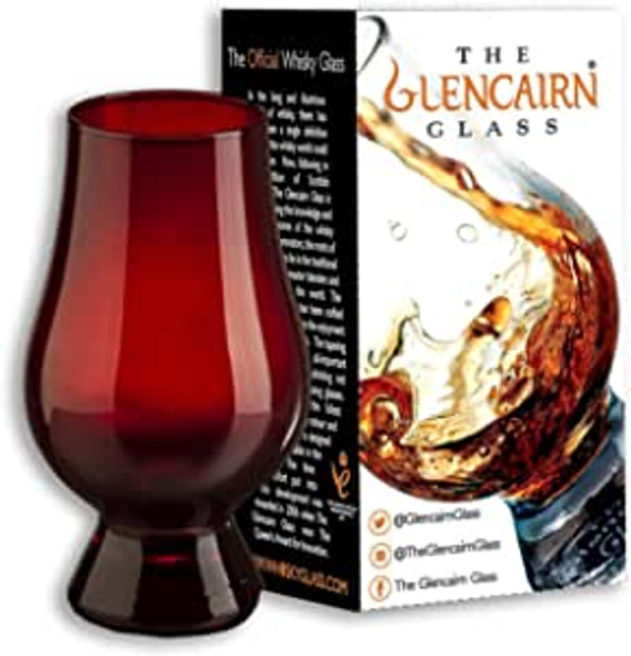 Red Glencairn whisky glass