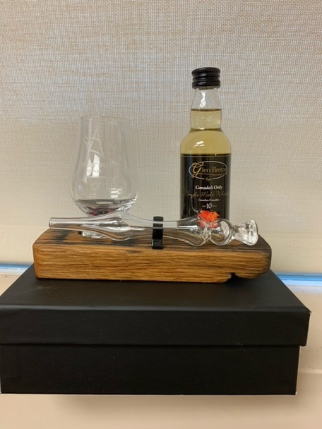 Mini Dropper set with Glen Breton whisky miniature and mini Glencairn glass