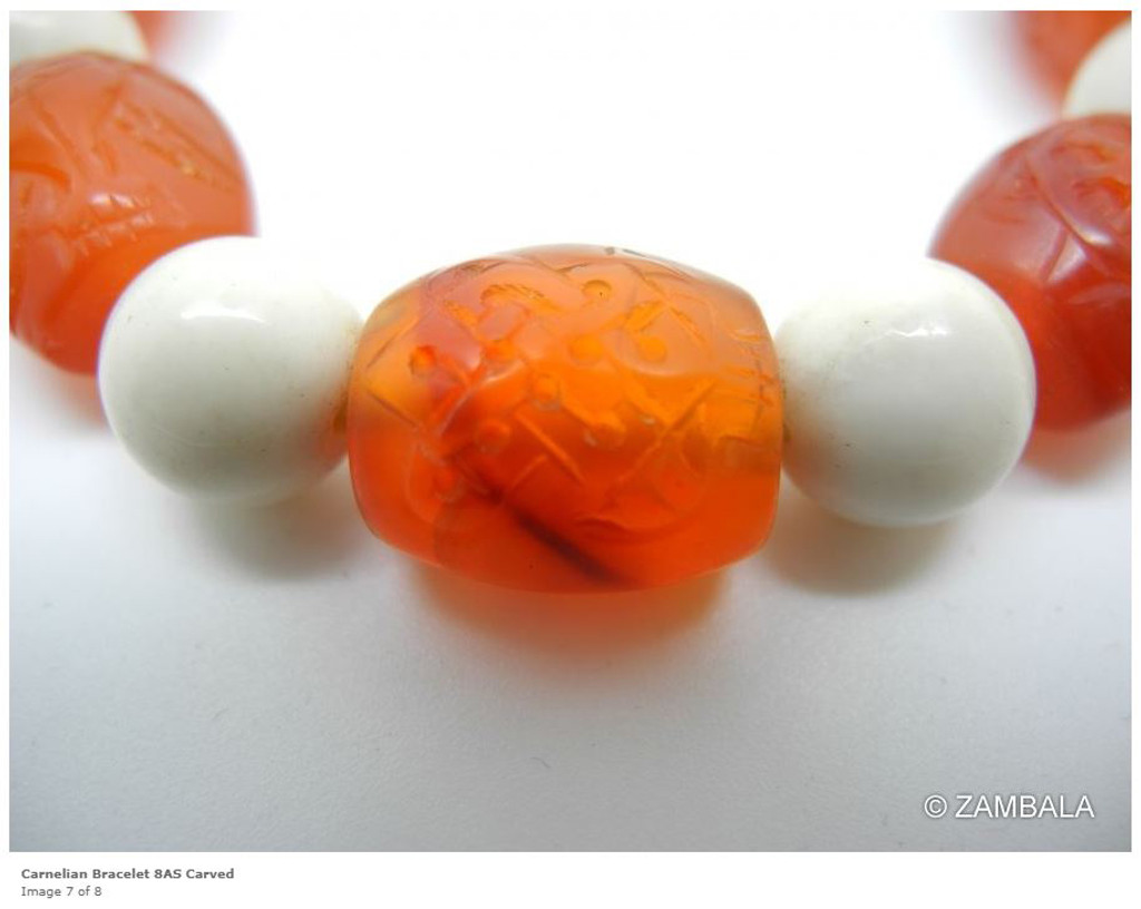 Carnelian Bracelet 8 Auspicious Carved