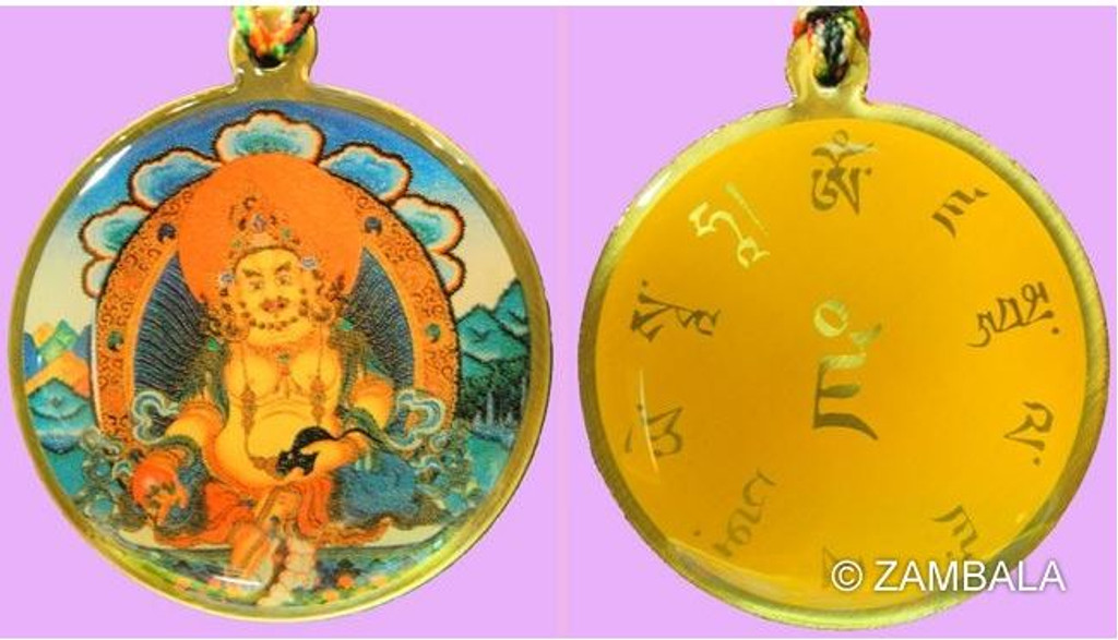 Yellow Zambala with Mantra Enamel 