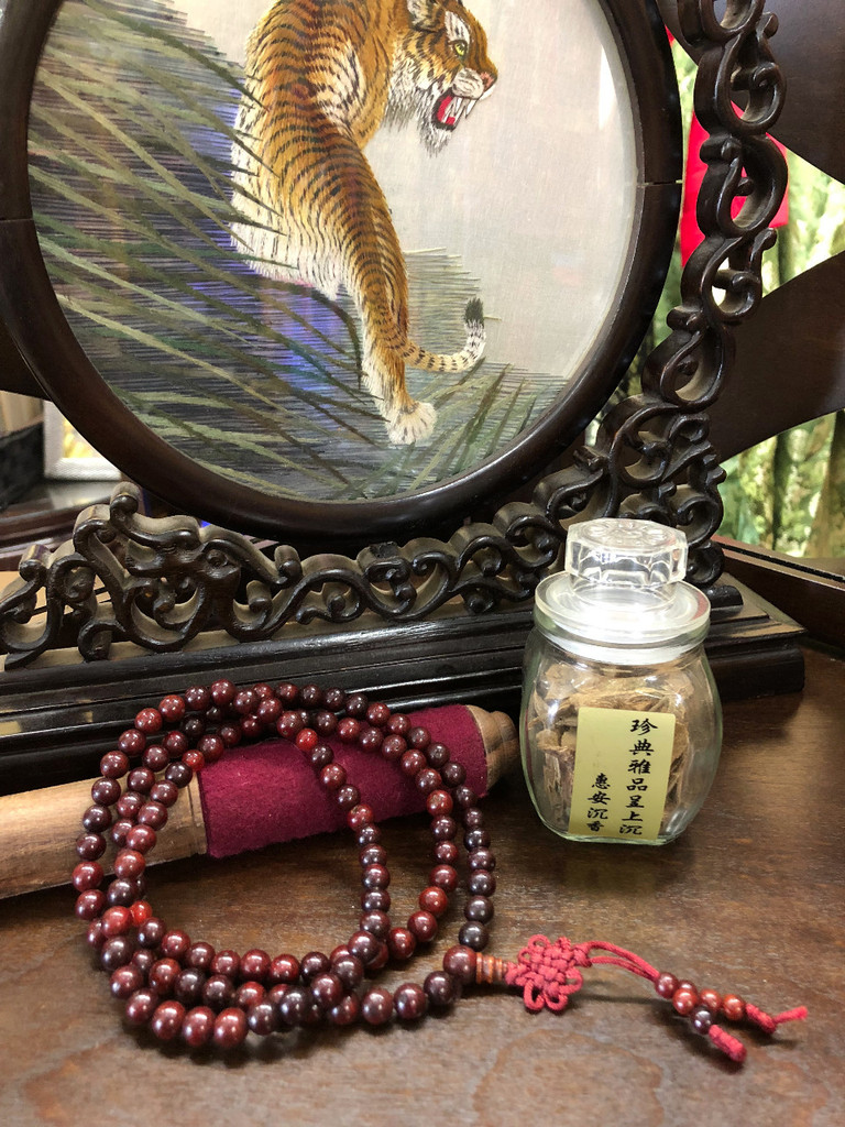 Stars & Moon Bodhi Seed Mala 108 7-8mm Beads