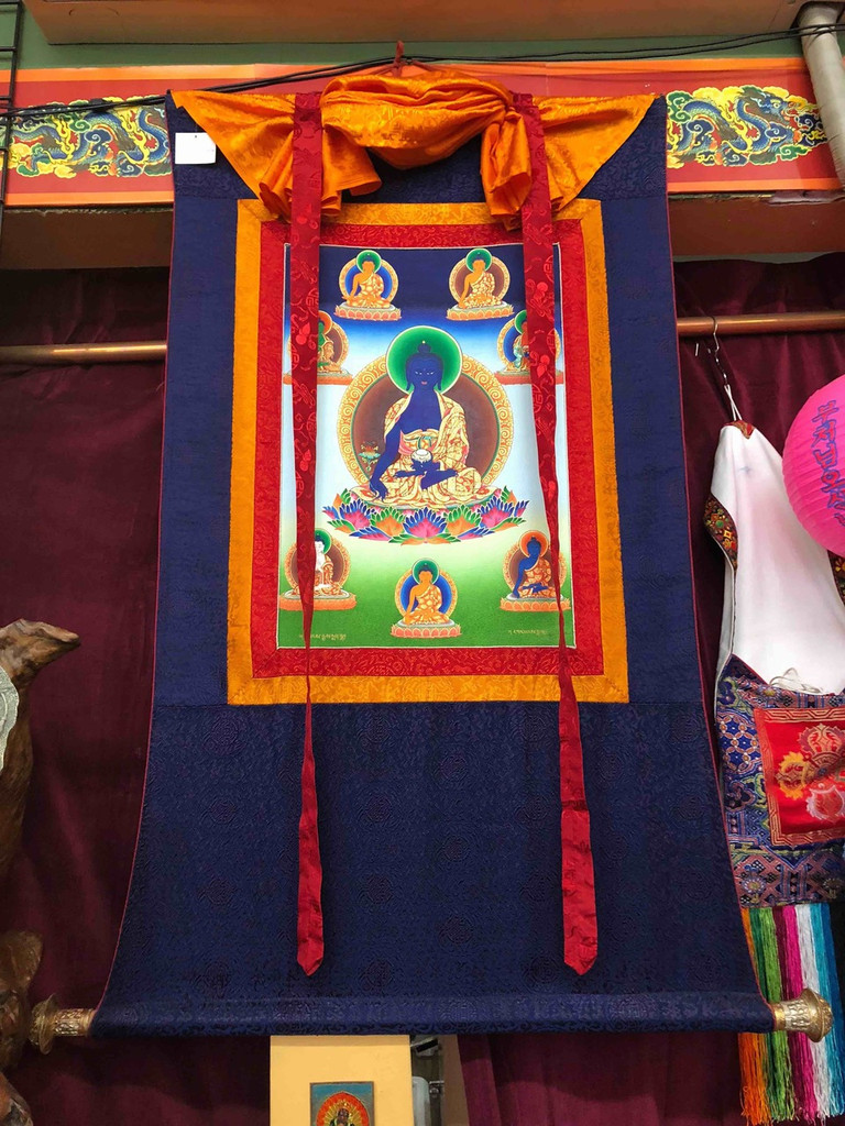 Medicine Buddha Thangka—Hand Painted