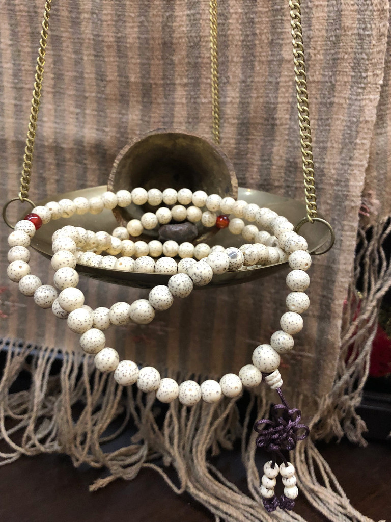 Stars & Moon Bodhi Seed Mala (Polished) 108 7-8mm Beads