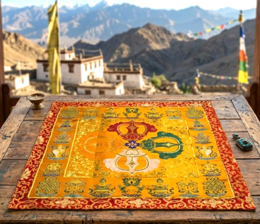 Double Dorje altar cloth