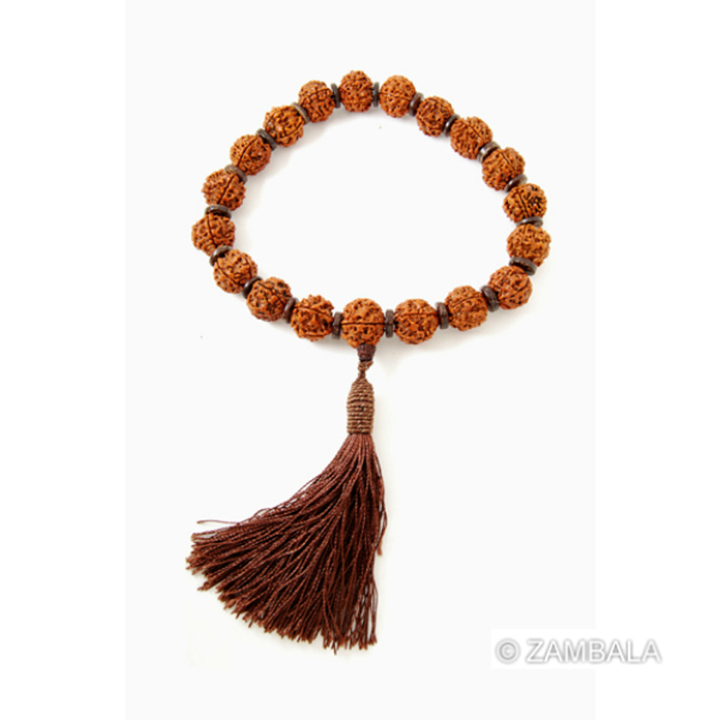 Rudraksha Seed Wrist Mala with Tassel - 18 mm