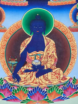 Medicine Buddha Thangka—Hand Painted