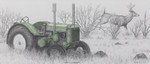 "Deer Country” Black & White mini reproduction by Bernie Brown