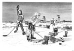 "He Shoots He Scores" Black & White mini reproduction by Bernie Brown