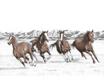 "Running Free” Black & White mini reproduction by Bernie Brown