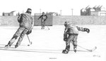 “Breakaway" hockey | Black & White Print by Bernie Brown