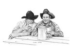 "Cowboy Coffee" Cowboys | Black & White Print by Bernie Brown