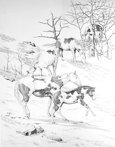 "Protective Presence” Black & White mini reproduction by Bernie Brown