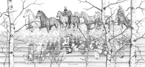 "Wild Ones” Black & White mini reproduction by Bernie Brown "Wild Ones” Black & White mini reproduction by Bernie Brown