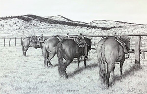 "End of the Day" Horses | Black & White Print by Bernie Brown "End of the Day" Horses | Black & White Print by Bernie Brown