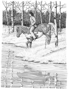 "Silent Hunter" Native | Black & White Print by Bernie Brown "Silent Hunter" Native | Black & White Print by Bernie Brown