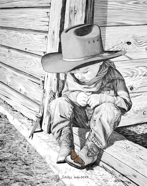 "Small Wonders” Black & White mini reproduction by Bernie Brown