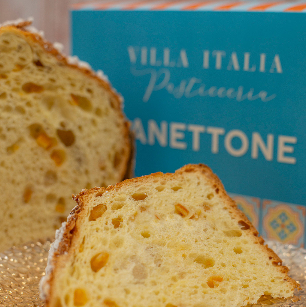 Traditional Italian Panettone – Authentic Holiday Panettone with Candied Orange & Almond Topping

Experience the classic flavor of an authentic Italian holiday panettone from Villa Italia Bakery. Our panettone is crafted with slow-fermented dough for exceptional softness and infused with aromatic candied orange peel. Each loaf is topped with a crisp almond glaze for the perfect balance of sweetness and crunch.

Ideal for Christmas morning, holiday gatherings, hostess gifts, corporate gifting, or pairing with coffee, cappuccino, or sweet dessert wine. This gourmet Italian panettone is beautifully packaged, stays fresh for days, and ships nationwide.