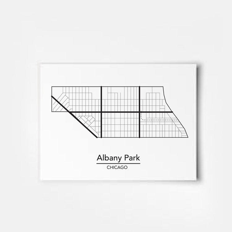 Albany Park 5x7 Map Midwest Nice