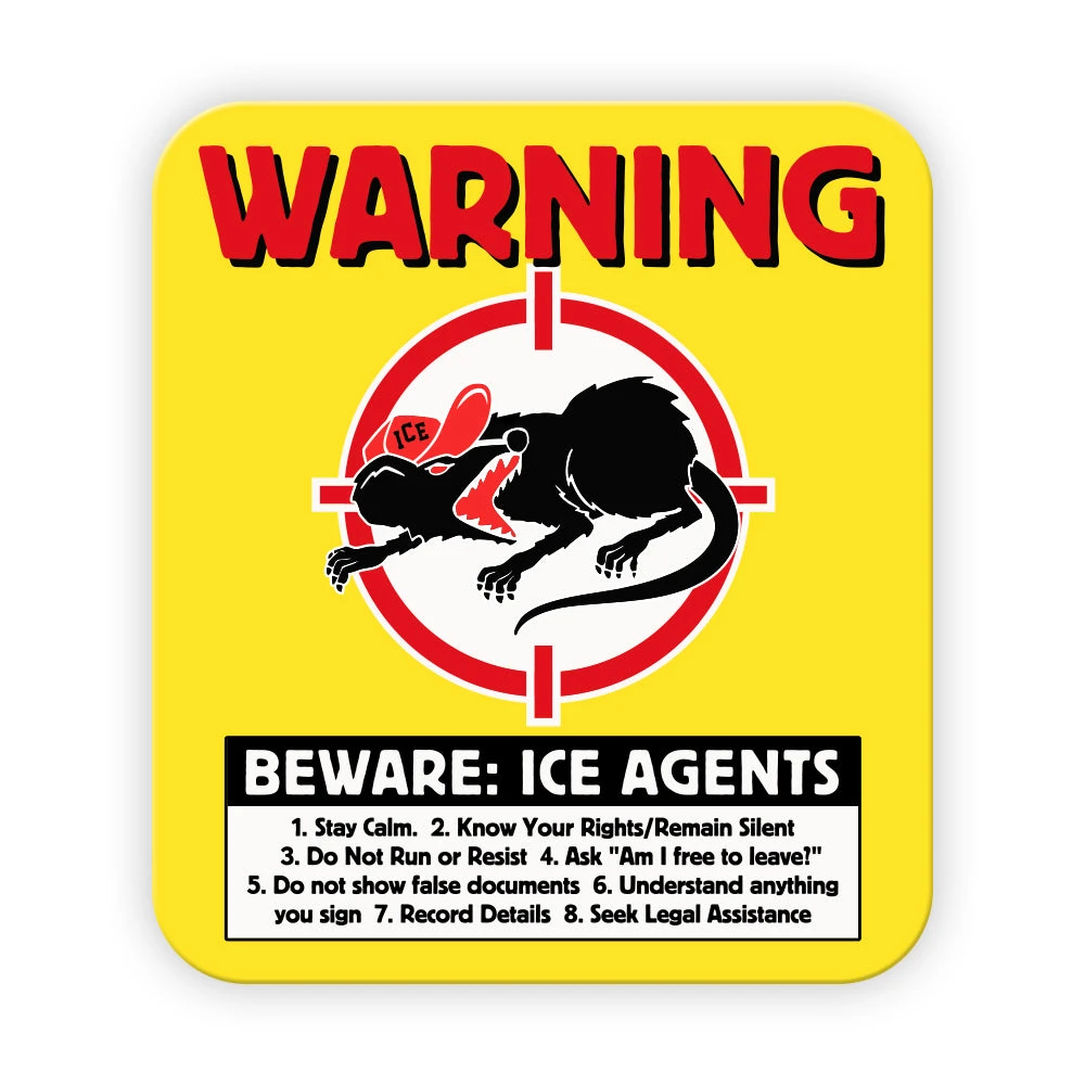 Warning Target Rats Warning Ice Rats Sticker - Midwest Nice