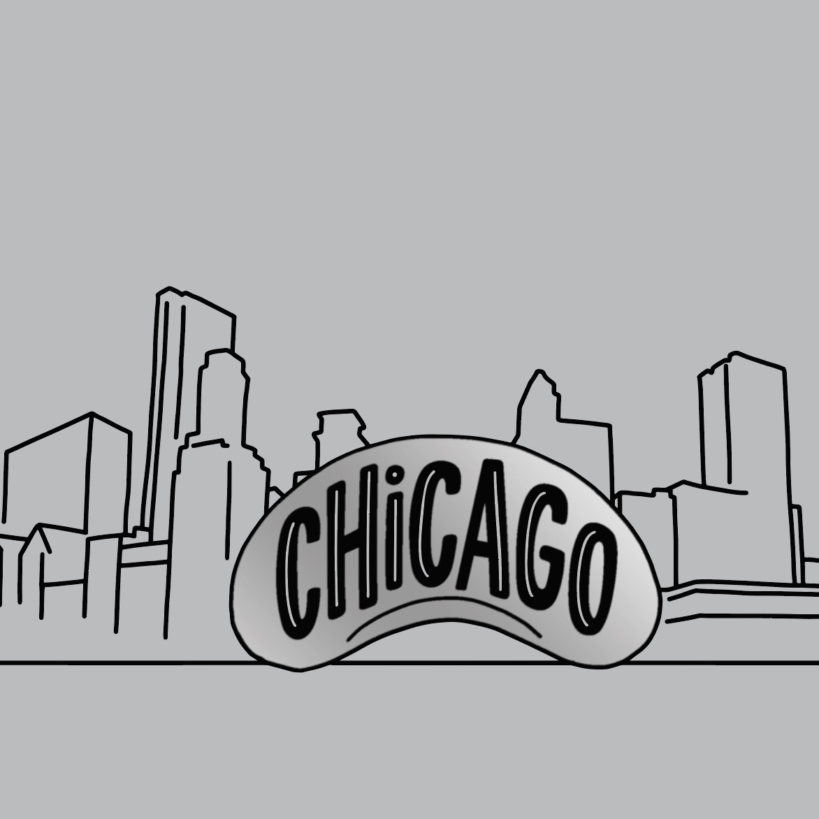 chicago bean line drawing