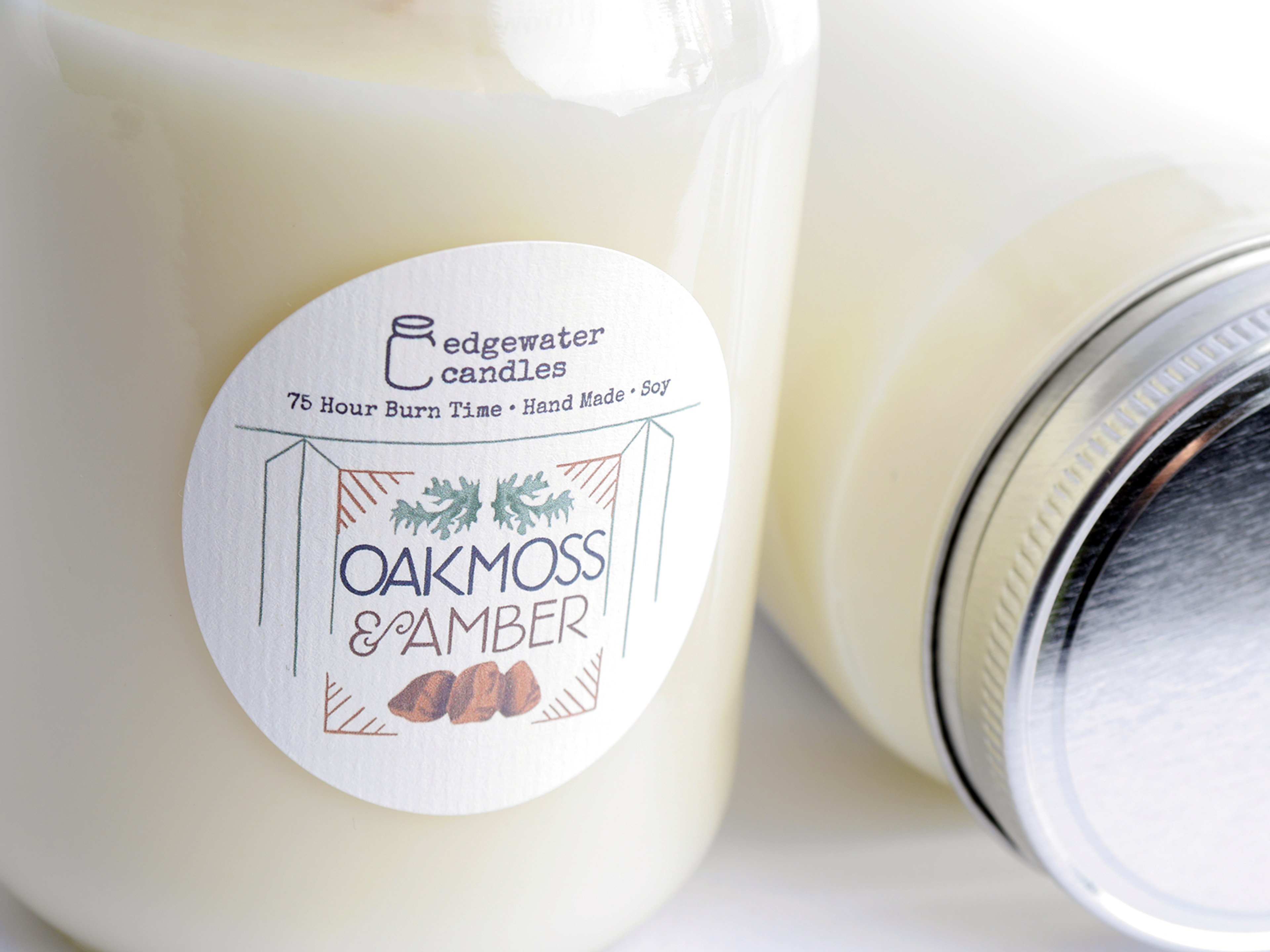 These 12oz soy candles are hand poured in small batches, and burn for approximately 75 hours.