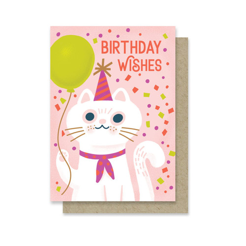 Birthday Wishes Cat Mini Card