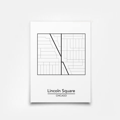 Lincoln Square Map 5x7