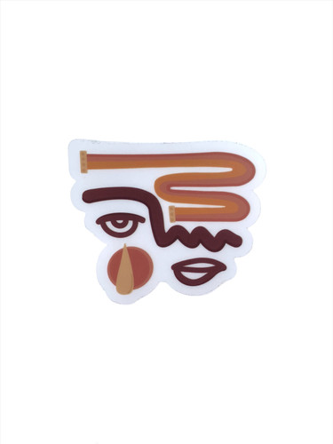 Burgundy Abstract Face Sticker