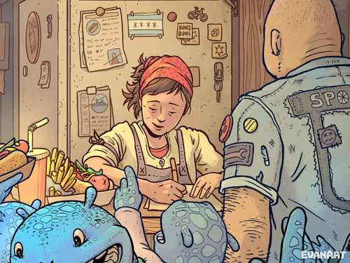 Lunch Rush Fine Art Print by Evan Miller - Post-Apocalyptic Chicago Sci ...