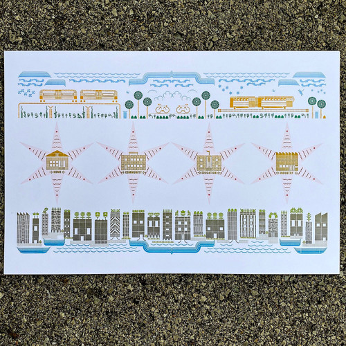 Field Day Chicago Flag 18x12 Print