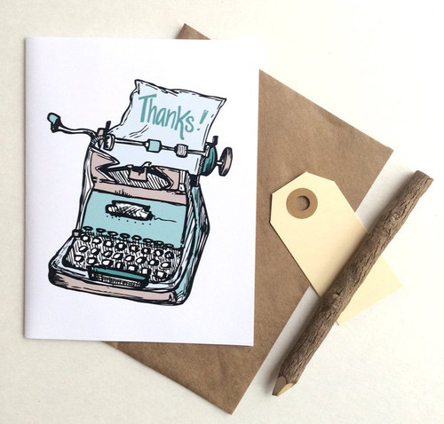 Typewriter Thanks Card