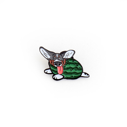 Watermelon Corgi Enamel Pin