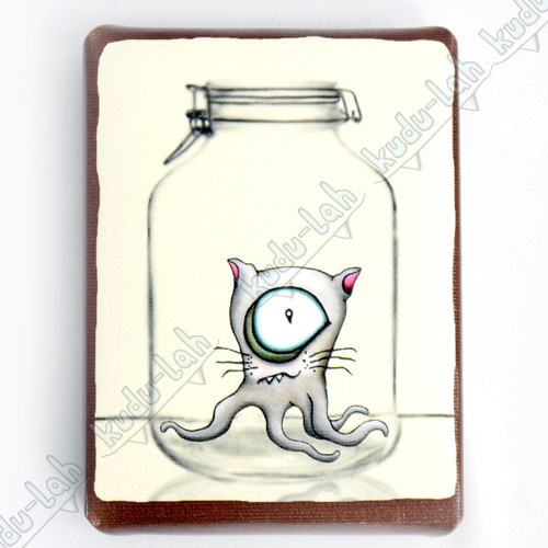 Catopus Mason Jar Critter Print on Canvas