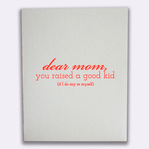 Mom Good Kid Card