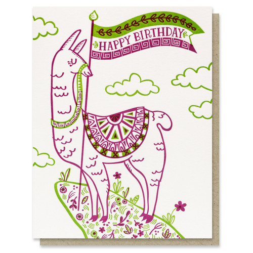 Happy Birthday Llama Card