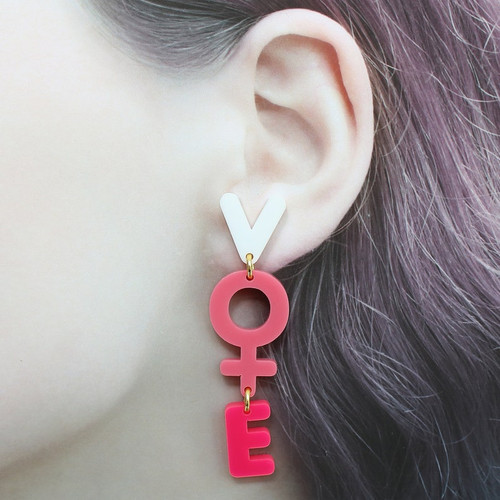 Acrylic Feminist Vote Earrings