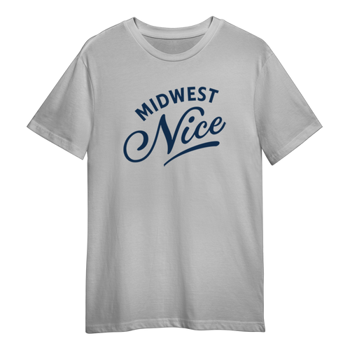 Midwest Nice Grey and Navy T-Shirt