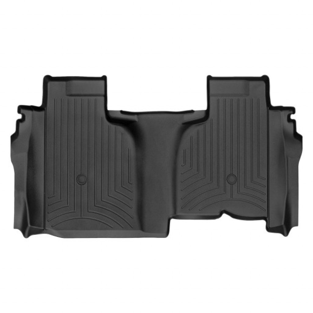 WeatherTech Floor Liner For Chevy Silverado 1500 2019-2021 (Double Cab) Black | Rear Vinyl (TLX-wet4414366V-CL360A70)