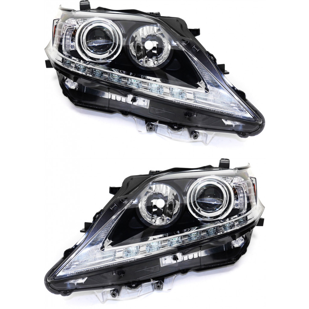 For Lexus RX350 / RX450H Headlight 2013 2014 2015 Pair Driver and Passenger Side Halogen w/ LED For LX2518138 | 81170-48A80 (PLX-M0-20-9370-90-CL360A55)